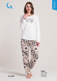 PIGIAMA DONNA M/L V50032 Tellini S.r.l. Ingrosso Abbigliamento